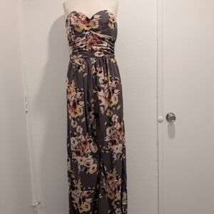 Floral Strapless Maxi Jumpsuit